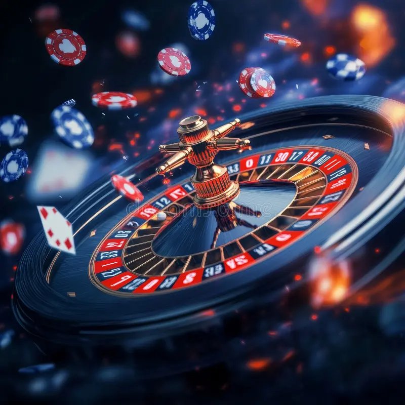 Baccarat table with player and banker betting zones